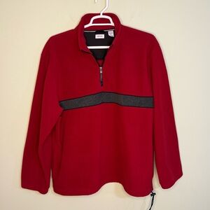 IZOD Perform X Men's quarter zip fleece sweatshirt red black XXL side pockets